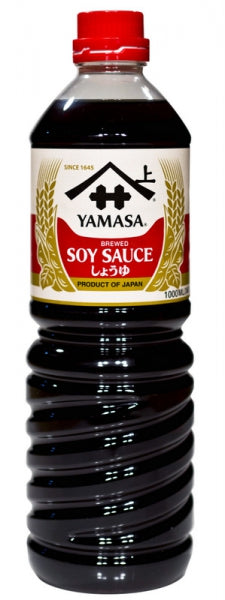 Yamasa Soy Sauce (1L) - Yamasa's classic soy sauce, known for its rich umami flavor and quality, perfect for seasoning a wide variety of dishes, marinades, and dipping sauces, adding depth and complexity to your culinary creations.