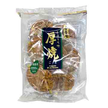 Kingdo Atsuyaki Goma - Kingdo's thick and crunchy sesame-flavored rice crackers, delivering a satisfying bite with a rich sesame aroma, perfect for snacking or pairing with tea.