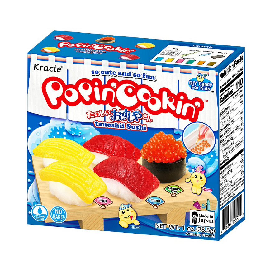 Kracie Popin Cookin Osushiyasan - Explore the art of miniature sushi-making with Kracie Popin Cookin Osushiyasan! This Do-It-Yourself candy kit lets you create your own adorable and delicious candy sushi rolls and nigiri using colorful candy ingredients. Perfect for a fun and interactive culinary adventure, unleash your creativity and enjoy the whimsical charm of Popin Cookin Osushiyasan.