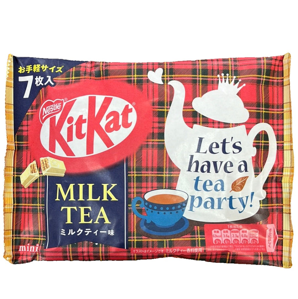 Savor the unique fusion of creamy milk tea and classic chocolate with NESTLE KIT KAT Milk Tea. This delightful wafer bar combines the smooth, aromatic flavor of milk tea with a satisfying crunch. Perfect for tea lovers and chocolate enthusiasts alike. Indulge in a sweet treat today!