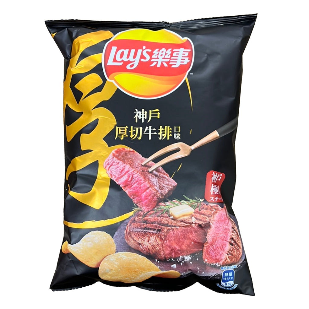 Elevate your snacking experience with LAY'S Kobe Steak Family. These premium potato chips are crafted with the rich and savory flavor of Kobe steak, offering a luxurious taste sensation in every crispy bite. Perfect for sharing with loved ones or enjoying as a gourmet treat on your own. Indulge in the exquisite taste of LAY'S Kobe Steak Family!